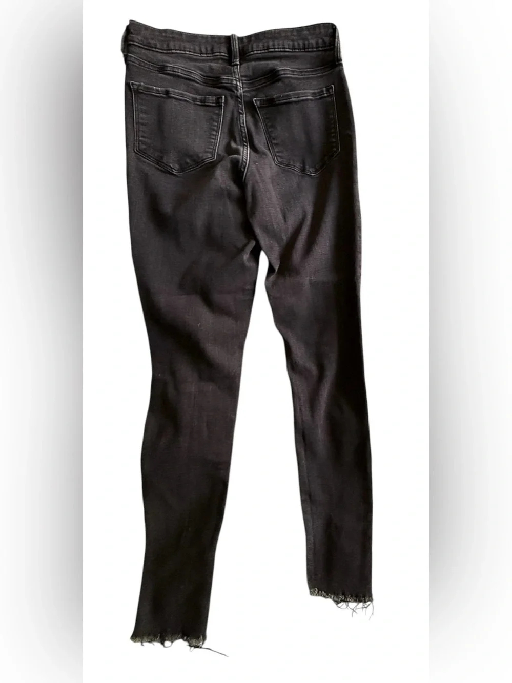 Old Navy Black High-Rise Skinny Jeans with Knee Rip|Size 4 - Picture 2 of 5